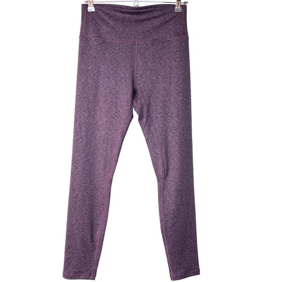 Zyia Active Mid Rise Athletic Leggings Size 12 Pull On Stretch Heathered Purple. - Picture 1 of 8